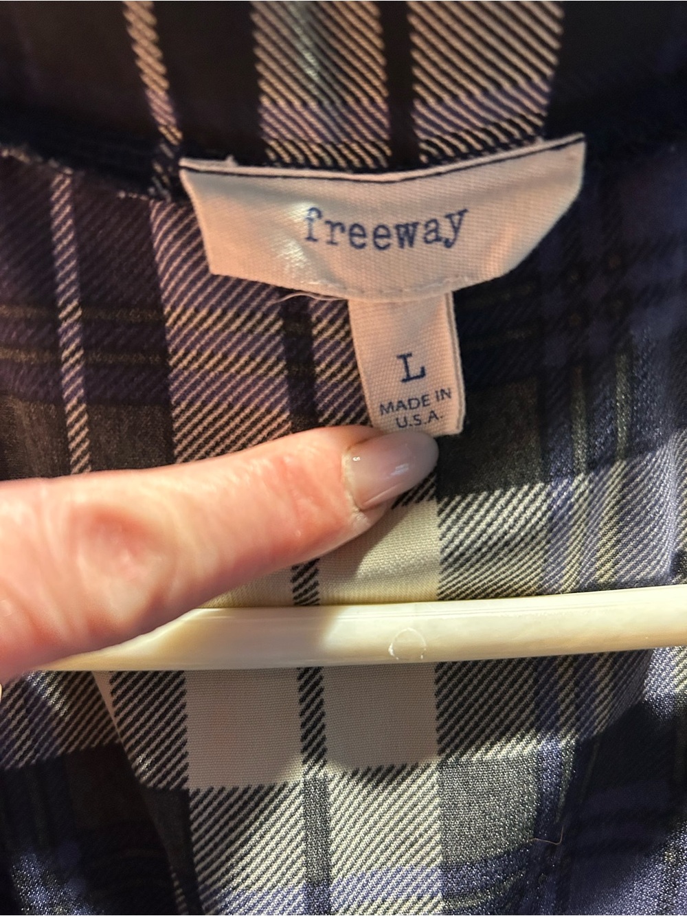 Freeway Black, Cream and Blue Plaid Button-Down Top - Picture 3 of 5